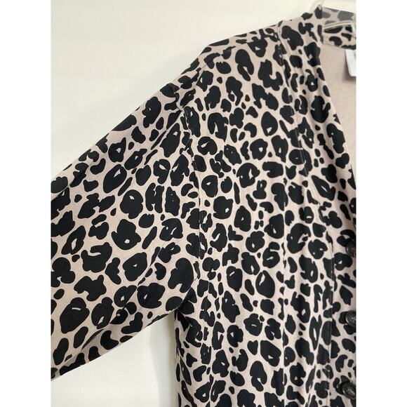 Smash Tess Everywear Cardi Cardigan Size S Lexi Leopard Beige Black Pockets Fall - Picture 5 of 12